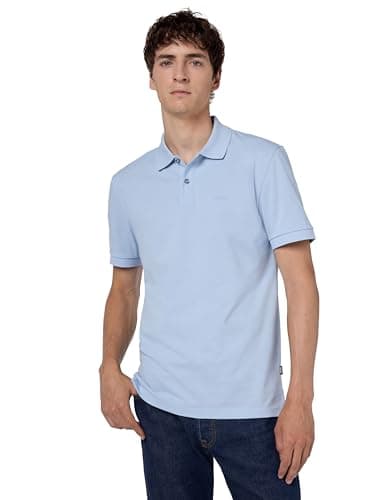 Image of BOSS Men's Pallas Short Sleeve Polo Shirt, Dusty Blue, XL