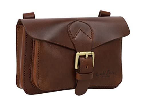 Image of Gusti Antonio M. Vintage Anti-Theft Leather Saddle Bag Brown Leather
