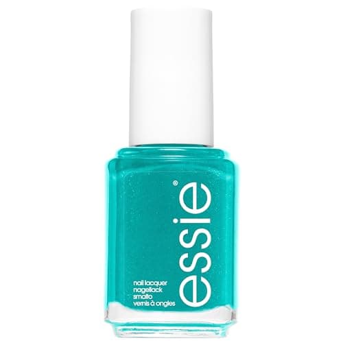 Image of essie Original Nail Polish, 266 naughty nautical, Turquoise Shimmer Nail Polish, 13.5 ml