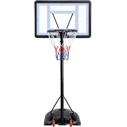Image of Yaheetech Outdoor Adjustable Basketball Stand, Portable Basketball Hoop Net System on Wheels, 170-230cm