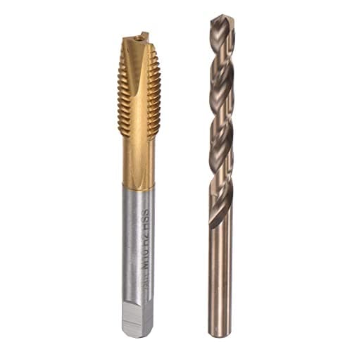 Image of sourcing map M10 x 1.5 Spiral Point Thread Tap and 8.5mm Drill Bit Set, Metric Titanium Plated Cobalt High Speed Steel Machine Screw Thread Tap Threading Tool