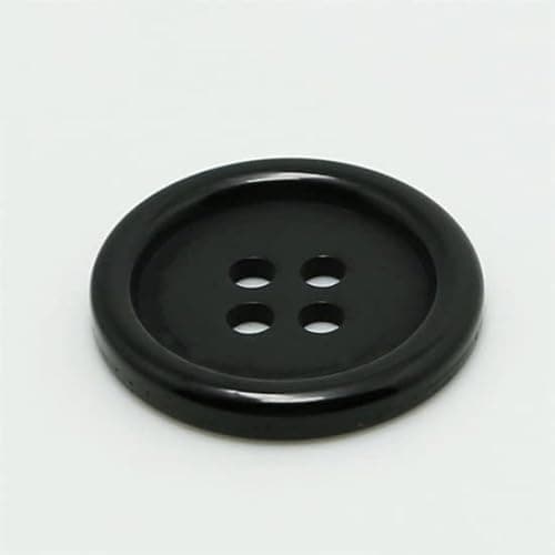 Image of 25 Round Black Ridge 18mm Resin 4 Hole Sewing Crafts Scrapbooking Cardmaking Bling Buttons (Black, 18mm)