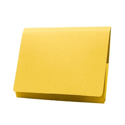 Image of Exacompta - Ref PW3-YLWZ - Guildhall - Pocket Wallet, 14x10" / 35 x 24.2cm, 315gsm Premium Quality Heavyweight Manilla, Suitable for A4 & Foolscap Documents - Yellow, Pack of 50
