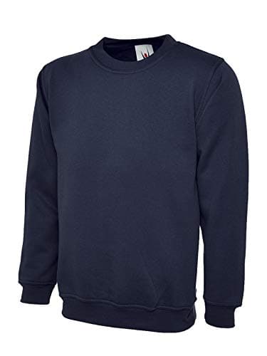 Image of Mad Ink Plain Classic Crewneck Sweatshirt Jumper Top (L, Navy)