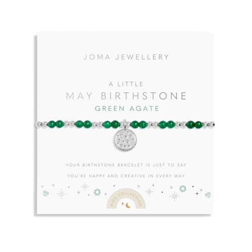 Image of Joma Jewellery CHILDREN'S BIRTHSTONE A LITTLE MAY | Silver Plated 15.5cm Stretch Bracelet stretch