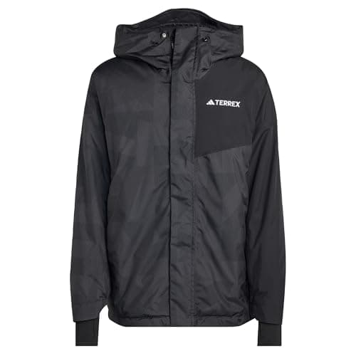 Image of adidas Men's TERREX MULTI 2L RAIN.RDY INSULATED RAIN JACKET, Black/Carbon, M