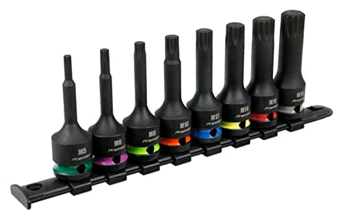 Image of Sealey Spline Impact Socket Bit Set 8pc 1/2" Sq Drive - AK56004