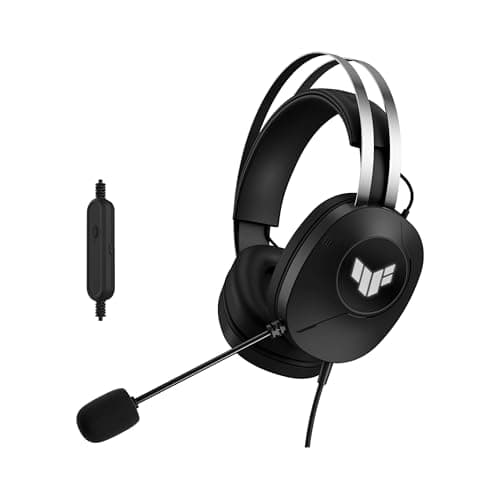 Image of ASUS TUF Gaming H1 Gen II Lightweight Gaming Headset, USB-A, Surround Sound, TeamSpeak Mic, Built-in Lighting, Black
