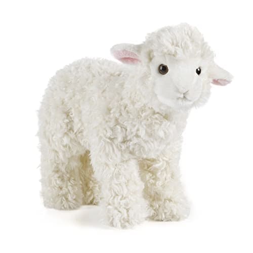 Image of Living Nature Lamb Plush Soft Toy – Fluffy Realistic Animal Teddy, Cuddly Stuffed Animal Gift for Kids & Babies, 24 cm, White