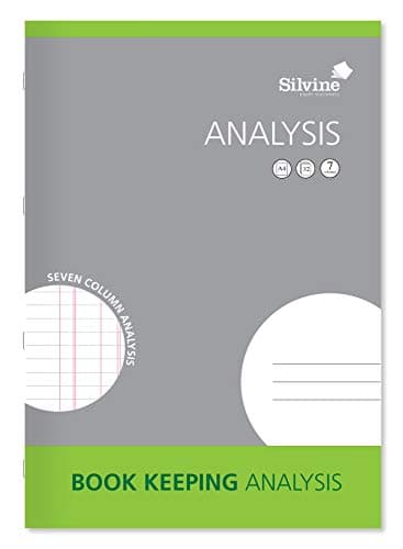 Image of Silvine A4 Book Keeping Analysis, 32 Pages Printed 'Analysis' 7 Columns - Ref SJA4A