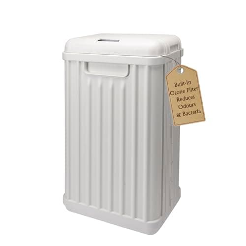 Image of SENSIOHOME 50 Litre Large Waterproof Motion Sensor Trash Can Dust Bin with Auto Lid, Ozone Function Helps Neutralise Bacteria, Bedroom Bathroom Living Room Office, White