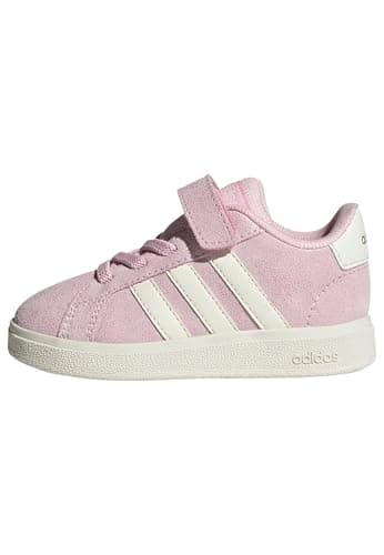 Image of adidas Unisex Baby Grand Court 00S Infants Shoes, Clear Pink/Off White/Gold Metallic, 8 UK Child