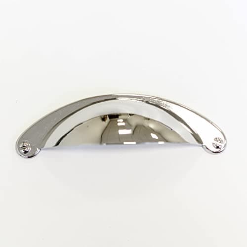 Image of 64mm Polished Chrome Shaker Cup Handle for Kitchen Cabinets, Cupboards, Drawers, Furniture & Bedrooms | Fixings Included