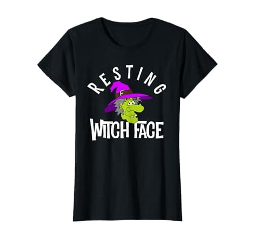 Image of Womens Mums resting witch face funny halloween T-Shirt