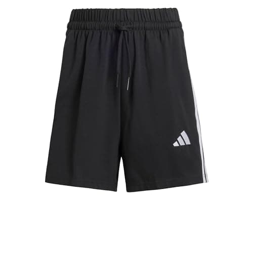Image of adidas Women's Essentials 3-Stripes Cotton Shorts, Black/White, XS