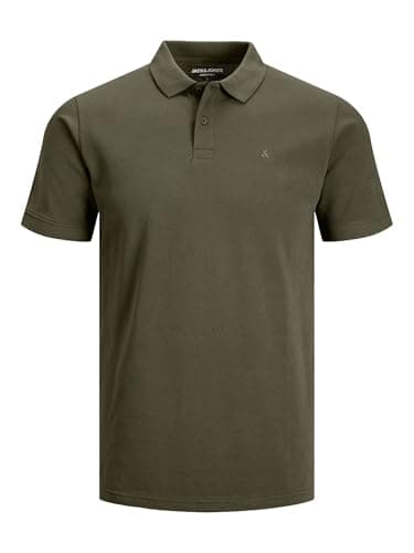 Image of Jack & Jones Men's Jjebasic Noos Polo shirt, Green (Olive Night Detail: Slim Fit), L UK