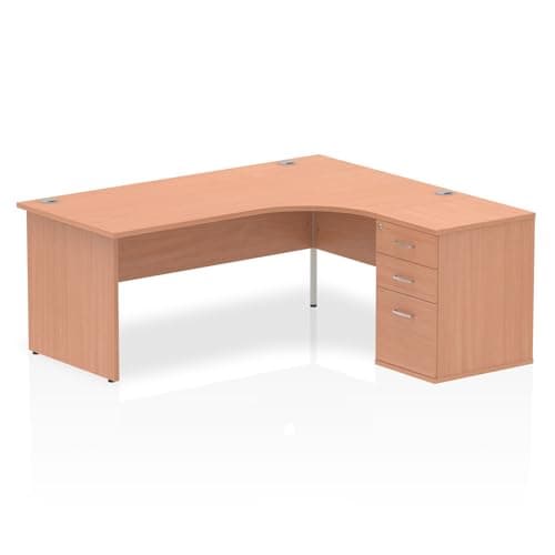 Image of I000601 - Dynamic Impulse 1800 Right Hand Panel End Workstation 600 Pedestal Bundle Beech