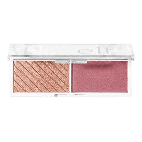 Image of e.l.f. Cosmetics Bite-Size Face Duo, Highlighter, Bronzer & Blush Palette, Highly Pigmented, Pomegranate, 0.049 Oz (1.4g), 0.049 ounces