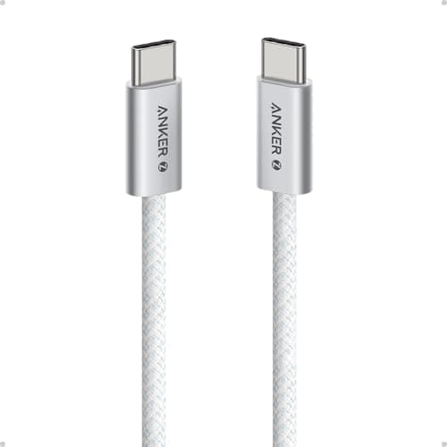 Image of Anker Zolo USB C to USB C Cable, Braided and Dirt-Free Type-C Fast Charging Cable, Slim Connector,for MacBook Pro, iPhone 17/16/15, iPad Pro, Samsung Galaxy,and More (240W) (White, 3FT/0.9m)