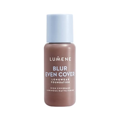 Image of LUMENE Blur Even Cover Foundation | High Coverage, Lightweight Liquid Foundation with Luminous Matte Finish | 16H Longwear | Niacinamide & Nordic Bilberry | Fragrance-Free | Vegan | Shade 9 | 30ml