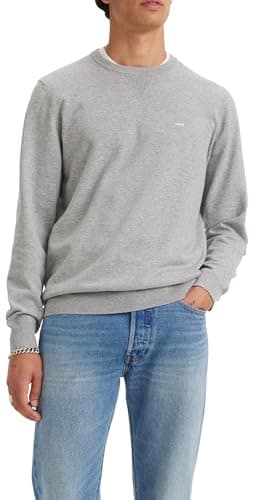 Image of Levi's Men's Lightweight Housemark Sweatshirt, Mid Tone Grey Heather, XL