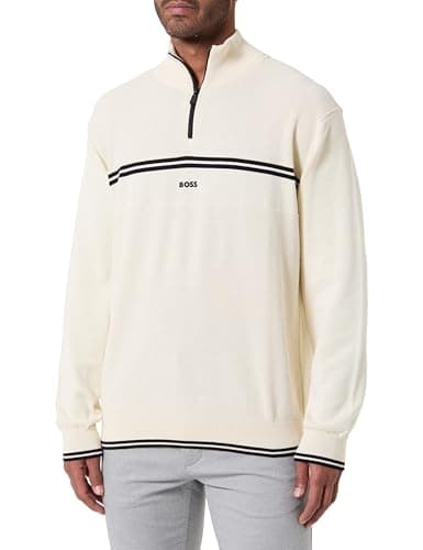 Image of BOSS K_Zone Qz Men's Knitted Sweater, Open White, M