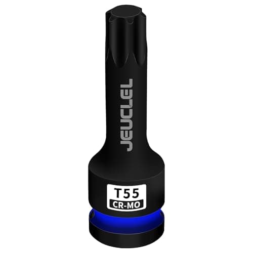 Image of JEUCLEL T55 Torx Star 6 Point Impact Bit Socket, T55 1/2-Inch Square Drive 3-Inch Long Torx Socket, Cr-Mo Steel Lengthen Screwdriver Adapter Tool