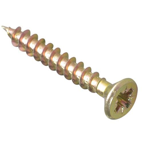 Image of ForgeFix Multi-Purpose Single Thread Screws | 4.0 x 30mm | Zinc Yellow Passivated | Box 200