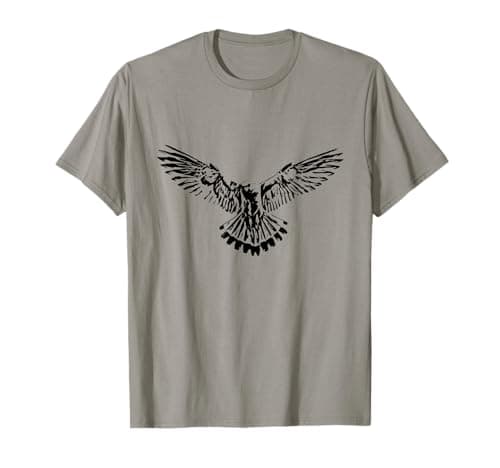 Image of Falcon Bird of Prey Motif T-Shirt