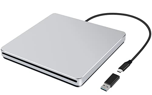 Image of NOLYTH CD Drive for Mac, USB DVD Drive External CD Burner for Laptop, Slot-in SuperDrive for Apple, Portable Optical Disk Reader Writer DVD Player for PC Windows MacBook