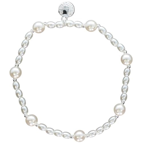 Image of equilibrium Elegant Silver Plated Freshwater Pearl Bracelet, Timeless Beaded Design, Gift Boxed