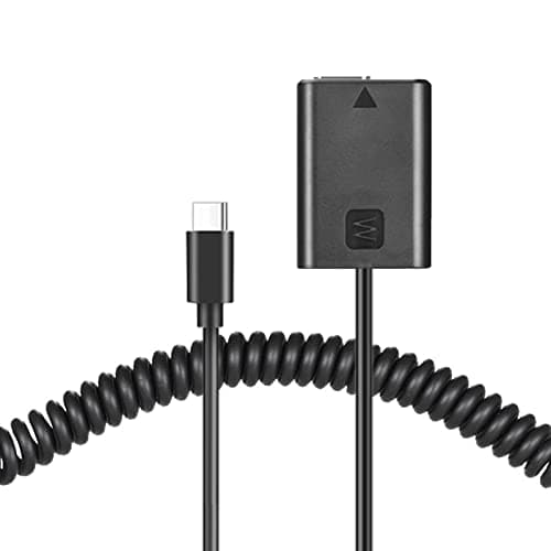 Image of Raeisusp USB Type-c Spring Cable AC-PW20 NP-FW50 Dummy Battery Atapter Cable for Sony NEXC3 NEXC5 NEX7 A3500 A5100 A5000 A7000 SLTA33 A7R