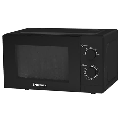 Image of EMtronics 20 Litre 700W Manual Control Microwave with 5 Power Levels, Defrost Function, 35 Minute Timer and Cavity Light - Black