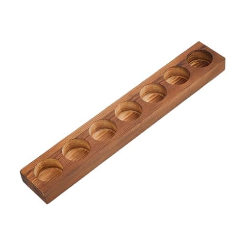 Image of SUPERFINDINGS Large Wood Tealight Candle Holders Mango Wood Tea Light Holder Candle Centerpieces 7 Holes Wood Candle Holder for Tables Weddings, Diameter 4.45cm/1.75inch