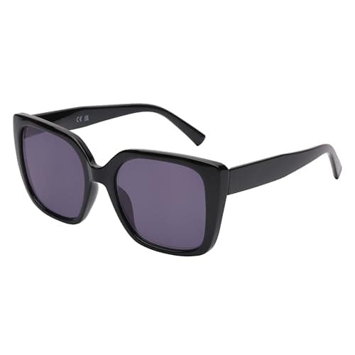 Image of DOOViC Large Frame Reading Sunglasses Black Oversized Smoke Lens Sun Readers Glasses for Men/Women +1.75