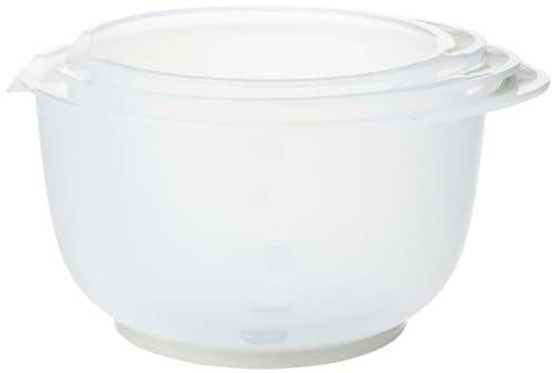Image of Chef Aid Contain 3 Mixing Bowls, Non-Slip Base, Soft Grip Handle, Microwave and Dishwasher Safe, Compact, Stackable, Ideal for baking and cooking, Off-white, 1.5 Litre, 2 Litre, 2.5 Litre