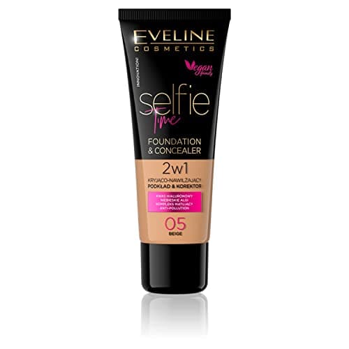 Image of Eveline Cosmetics Selfie Time Opaque and Moisturising Foundation and Concealer 2-in-1, 30 ml, No. 05 Beige