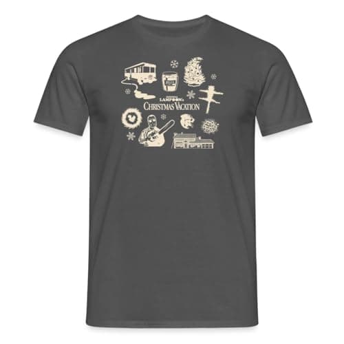 Image of Spreadshirt National Lampoon's Christmas Vacation Symbols Men’s T-Shirt, L, Charcoal Grey