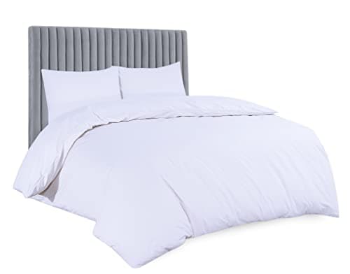 Image of Sapphire Collection Luxury 100% Egyptian Cotton Duvet Quilt Cover & Pillowcase Bedding Set (White, King)