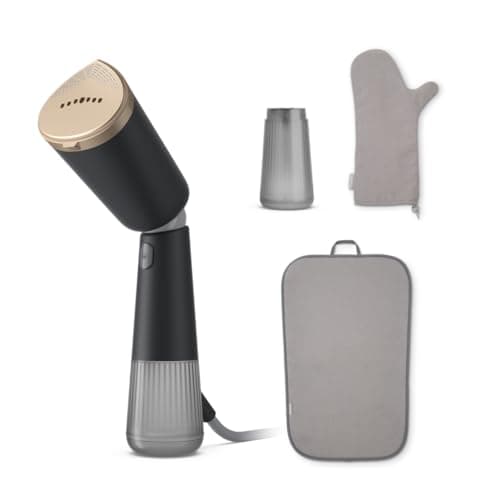 Image of Philips 5000 Series Handheld Garment Steamer — Ready to use in seconds; Powerful 24 g/min Steam; 120 ml + 200 ml Tanks; GlovePouch + StyleMat — Dark Grey — STH5030/80