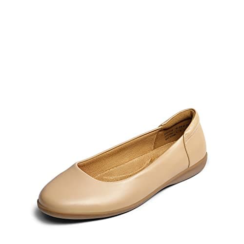 Image of DREAM PAIRS Women’s Comfortable Ballet Shoes with Arch Support, Ladies' Dressy Work Flats, Round Toe Slip on Office Shoes,Size 8,Nude,SDFA2312W