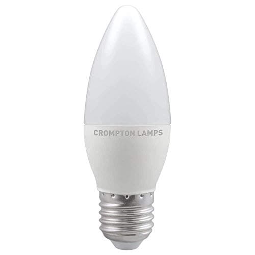 Image of Crompton Lamps LED Candle 5.5W ES-E27 Dimmable (40W Equivalent) 2700K Warm White Opal 470lm ES Screw E27 C35 Frosted Thermal Plastic Light Bulb