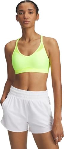 Image of Under Armour - Womens Crossback Low Bra, Color High Vis Yellow (731), Size: Large