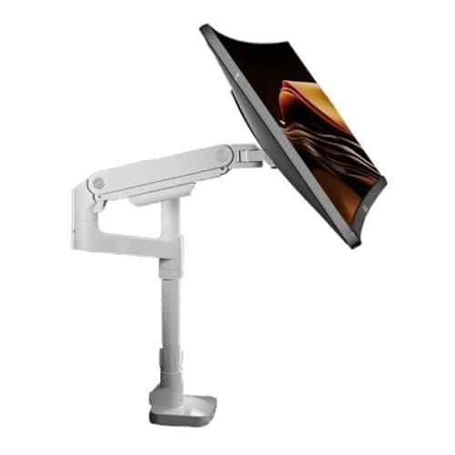Image of Monitor Arm, Heavy Duty Single Monitor Desk Mount For 17-49Inch Screens, Holds Up To 44Lbs, Gas Spring Adjustable, 75/100Mm,White