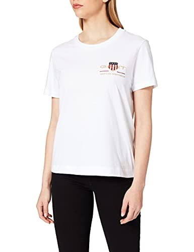 Image of GANT Women's Printed Archive Shield T-Shirt, White, XXL