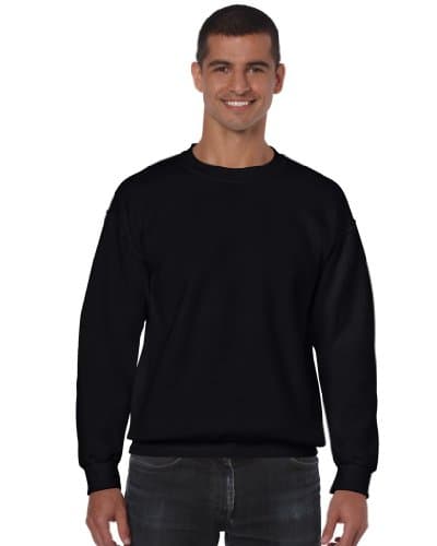 Image of Gildan Men's Adult Crew Neck 18000 Long Sleeve Sweatshirt, Black, Large
