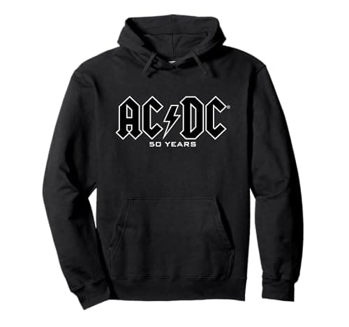 Image of AC/DC - History of Logos 50 Years Pullover Hoodie