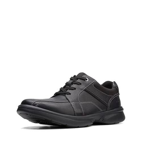 Image of Clarks Men's Bradley Walk Oxford shoe, Polished Black Leather, 9 UK