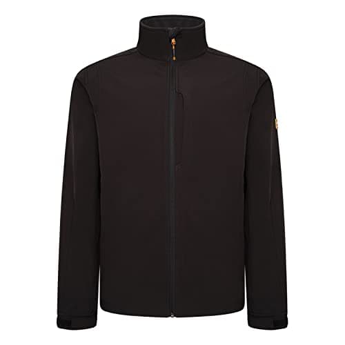 Image of JCB Workwear - Trade Softshell Jacket - Fleece Jacket Mens Full Zip - Zipped Side Pockets - Adjustable Hem & Cuffs - Polyester - Black - Size L