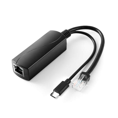 Image of REVODATA 2.5G Type C PoE Splitter 5V/4A, 48V PoE to USB-C 5V/4A 20W Output, 2.5Gbps Ethernet Comply IEEE802.3af/at, Plug and Play for Smart Home/Pi 4B/4B+ (TYPEC0504G)